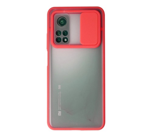 Xiaomi Mi 10T Kılıf Palm Buzlu Kamera Sürgülü Silikon - Kırmızı Xiaomi Mi 10T Kılıf Palm Buzlu Kamera Sürgülü Silikon - Kırmızı