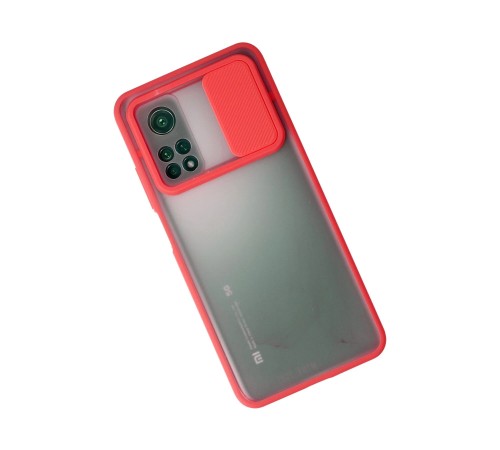 Xiaomi Mi 10T Kılıf Palm Buzlu Kamera Sürgülü Silikon - Kırmızı Xiaomi Mi 10T Kılıf Palm Buzlu Kamera Sürgülü Silikon - Kırmızı