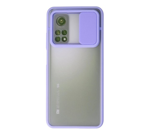 Xiaomi Mi 10T Kılıf Palm Buzlu Kamera Sürgülü Silikon - Lila Xiaomi Mi 10T Kılıf Palm Buzlu Kamera Sürgülü Silikon - Lila