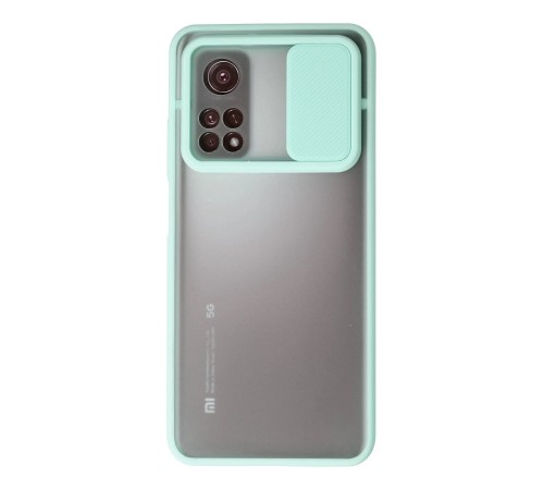 Xiaomi Mi 10T Kılıf Palm Buzlu Kamera Sürgülü Silikon - Turkuaz