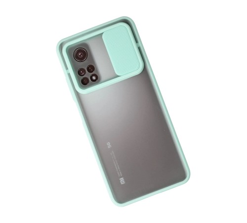 Xiaomi Mi 10T Kılıf Palm Buzlu Kamera Sürgülü Silikon - Turkuaz