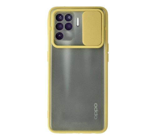 Oppo Reno 5 Lite Kılıf Palm Buzlu Kamera Sürgülü Silikon - Sarı Oppo Reno 5 Lite Kılıf Palm Buzlu Kamera Sürgülü Silikon - Sarı