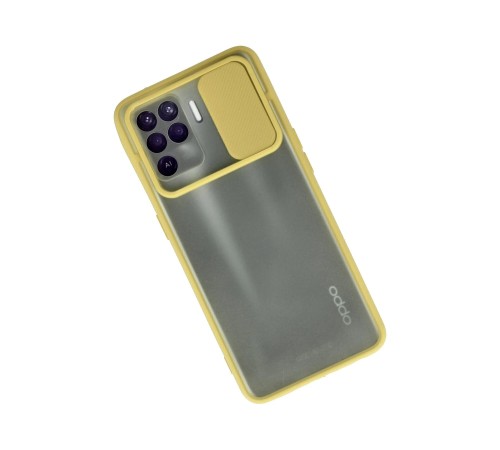 Oppo Reno 5 Lite Kılıf Palm Buzlu Kamera Sürgülü Silikon - Sarı Oppo Reno 5 Lite Kılıf Palm Buzlu Kamera Sürgülü Silikon - Sarı