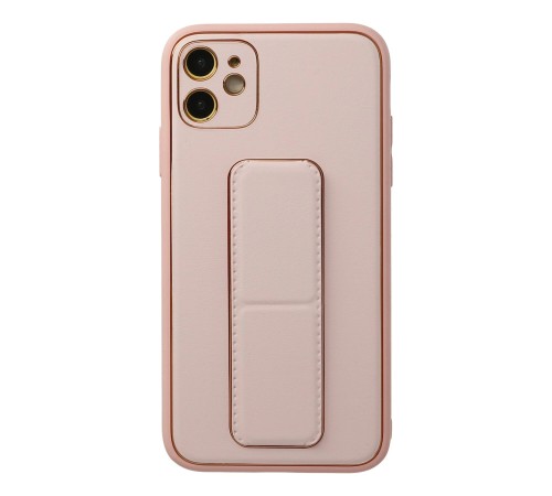 iPhone 12 Kılıf Coco Deri Standlı Kapak - Pembe iPhone 12 Kılıf Coco Deri Standlı Kapak - Pembe