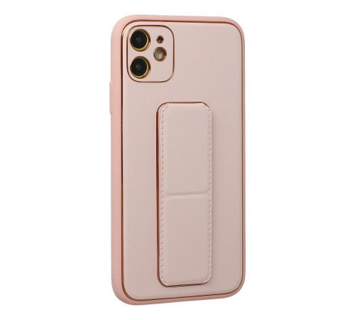 iPhone 12 Kılıf Coco Deri Standlı Kapak - Pembe iPhone 12 Kılıf Coco Deri Standlı Kapak - Pembe
