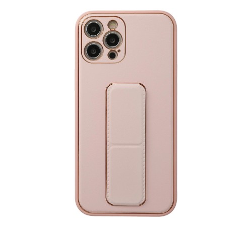 iPhone 12 Pro Kılıf Coco Deri Standlı Kapak - Pembe