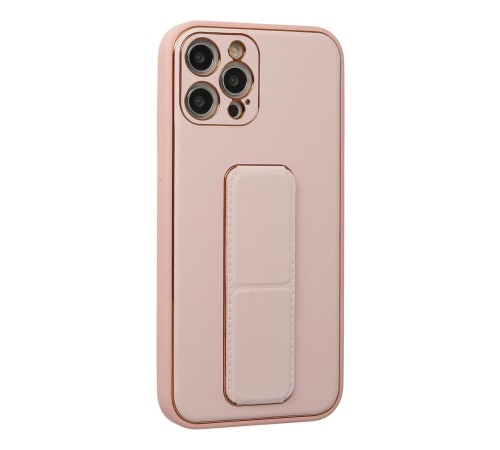 iPhone 12 Pro Kılıf Coco Deri Standlı Kapak - Pembe