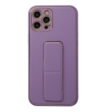 iPhone 12 Pro Kılıf Coco Deri Standlı Kapak - Lila