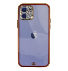iPhone 12 Kılıf Liva Taşlı Silikon - Kırmızı