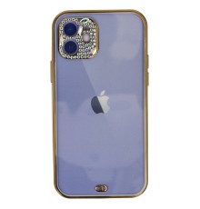 iPhone 12 Kılıf Liva Taşlı Silikon - Mor