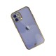 iPhone 12 Kılıf Liva Taşlı Silikon - Mor