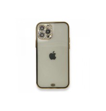 iPhone 12 Pro Kılıf Liva Taşlı Silikon - Siyah