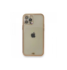 iPhone 12 Pro Kılıf Liva Taşlı Silikon - Pembe