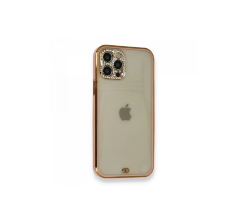 iPhone 12 Pro Kılıf Liva Taşlı Silikon - Pembe iPhone 12 Pro Kılıf Liva Taşlı Silikon - Pembe