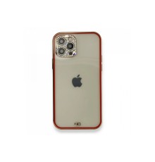 iPhone 12 Pro Kılıf Liva Taşlı Silikon - Kırmızı