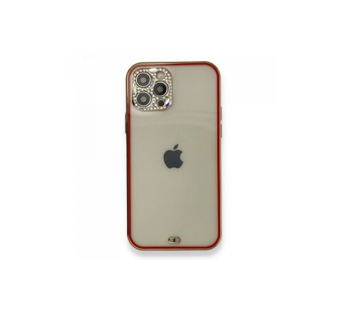 iPhone 12 Pro Kılıf Liva Taşlı Silikon - Kırmızı iPhone 12 Pro Kılıf Liva Taşlı Silikon - Kırmızı
