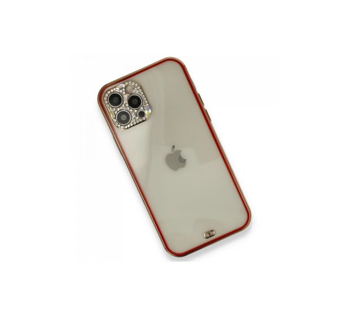 iPhone 12 Pro Kılıf Liva Taşlı Silikon - Kırmızı iPhone 12 Pro Kılıf Liva Taşlı Silikon - Kırmızı