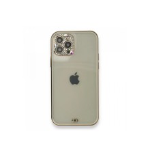 iPhone 12 Pro Kılıf Liva Taşlı Silikon - Beyaz