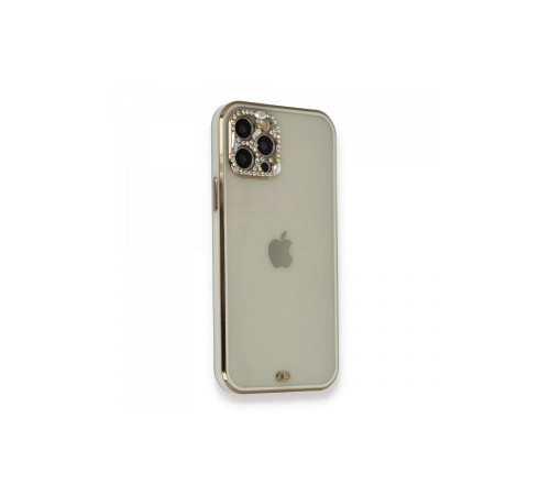 iPhone 12 Pro Kılıf Liva Taşlı Silikon - Beyaz iPhone 12 Pro Kılıf Liva Taşlı Silikon - Beyaz