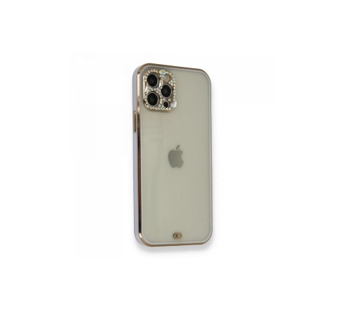 iPhone 12 Pro Kılıf Liva Taşlı Silikon - Mor iPhone 12 Pro Kılıf Liva Taşlı Silikon - Mor