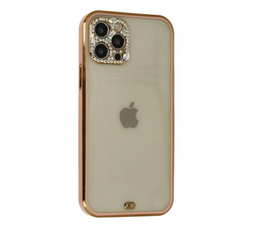 iPhone 12 Pro Max Kılıf Liva Taşlı Silikon - Pembe iPhone 12 Pro Max Kılıf Liva Taşlı Silikon - Pembe