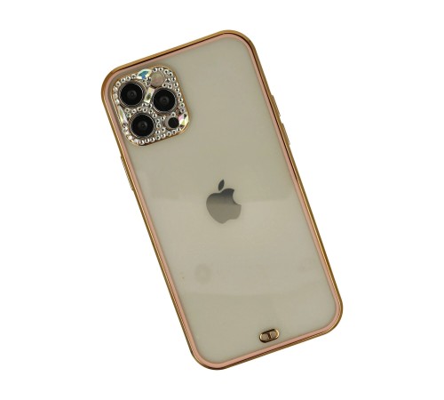 iPhone 12 Pro Max Kılıf Liva Taşlı Silikon - Pembe iPhone 12 Pro Max Kılıf Liva Taşlı Silikon - Pembe