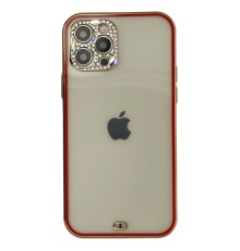 iPhone 12 Pro Max Kılıf Liva Taşlı Silikon - Kırmızı