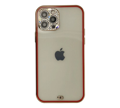 iPhone 12 Pro Max Kılıf Liva Taşlı Silikon - Kırmızı iPhone 12 Pro Max Kılıf Liva Taşlı Silikon - Kırmızı