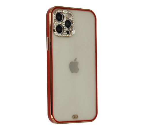 iPhone 12 Pro Max Kılıf Liva Taşlı Silikon - Kırmızı iPhone 12 Pro Max Kılıf Liva Taşlı Silikon - Kırmızı