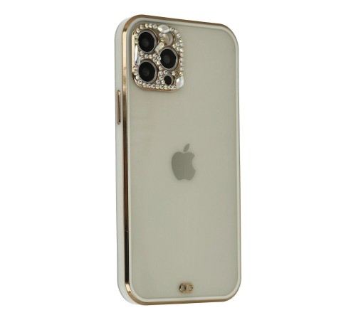 iPhone 12 Pro Max Kılıf Liva Taşlı Silikon - Beyaz iPhone 12 Pro Max Kılıf Liva Taşlı Silikon - Beyaz