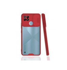 Realme C21 Kılıf Platin Kamera Koruma Silikon - Kırmızı
