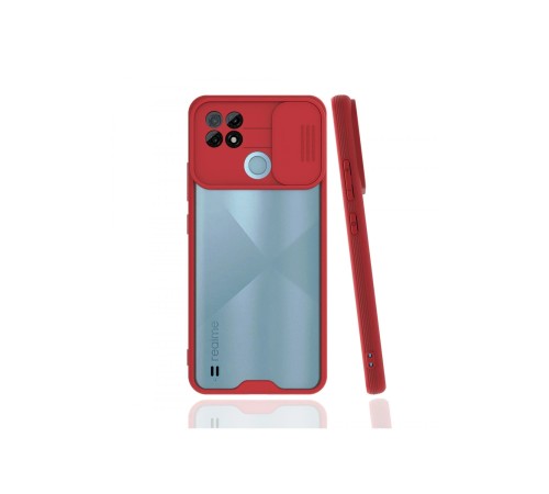Realme C21 Kılıf Platin Kamera Koruma Silikon - Kırmızı Realme C21 Kılıf Platin Kamera Koruma Silikon - Kırmızı