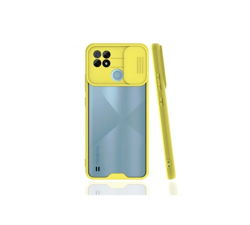 Realme C21 Kılıf Platin Kamera Koruma Silikon - Sarı Realme C21 Kılıf Platin Kamera Koruma Silikon - Sarı
