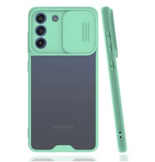 Samsung Galaxy S21 FE Kılıf Platin Kamera Koruma Silikon - Açık Yeşil