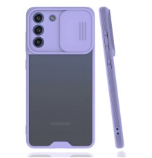 Samsung Galaxy S21 FE Kılıf Platin Kamera Koruma Silikon - Lila