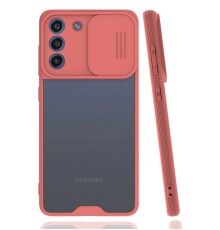 Samsung Galaxy S21 FE Kılıf Platin Kamera Koruma Silikon - Pembe