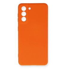 Samsung Galaxy S21 FE Kılıf Nano içi Kadife Silikon - Turuncu