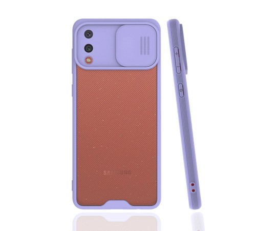 Samsung Galaxy A02 Kılıf Platin Kamera Koruma Silikon - Lila