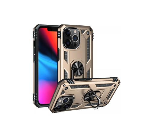 iPhone 13 Pro Kılıf Sofya Yüzüklü Silikon Kapak - Gold
