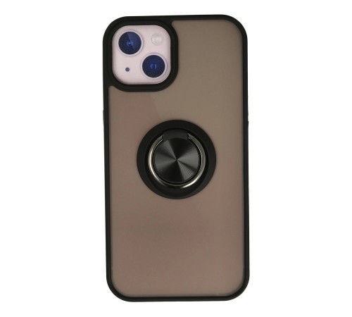 iPhone 13 Kılıf Montreal Yüzüklü Silikon Kapak - Siyah iPhone 13 Kılıf Montreal Yüzüklü Silikon Kapak - Siyah
