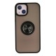 iPhone 13 Kılıf Montreal Yüzüklü Silikon Kapak - Siyah