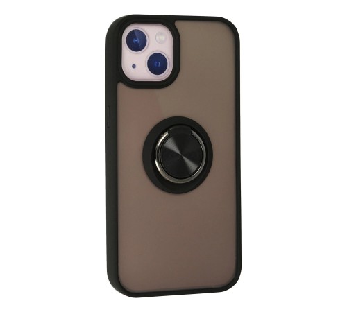 iPhone 13 Kılıf Montreal Yüzüklü Silikon Kapak - Siyah iPhone 13 Kılıf Montreal Yüzüklü Silikon Kapak - Siyah