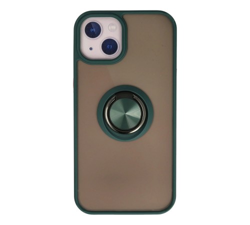 iPhone 13 Kılıf Montreal Yüzüklü Silikon Kapak - Yeşil iPhone 13 Kılıf Montreal Yüzüklü Silikon Kapak - Yeşil
