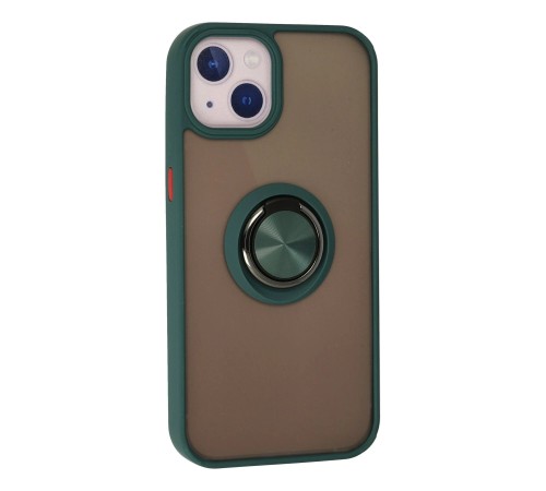 iPhone 13 Kılıf Montreal Yüzüklü Silikon Kapak - Yeşil iPhone 13 Kılıf Montreal Yüzüklü Silikon Kapak - Yeşil