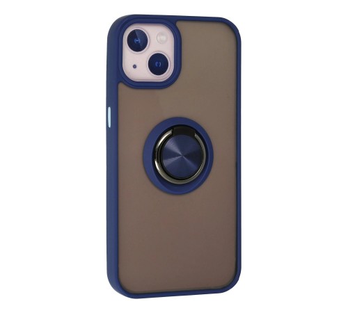 iPhone 13 Kılıf Montreal Yüzüklü Silikon Kapak - Lacivert iPhone 13 Kılıf Montreal Yüzüklü Silikon Kapak - Lacivert