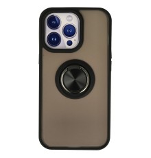 iPhone 13 Pro Kılıf Montreal Yüzüklü Silikon Kapak - Siyah