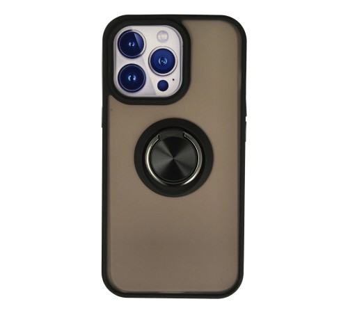 iPhone 13 Pro Kılıf Montreal Yüzüklü Silikon Kapak - Siyah iPhone 13 Pro Kılıf Montreal Yüzüklü Silikon Kapak - Siyah