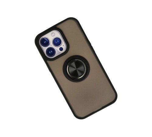 iPhone 13 Pro Kılıf Montreal Yüzüklü Silikon Kapak - Siyah iPhone 13 Pro Kılıf Montreal Yüzüklü Silikon Kapak - Siyah