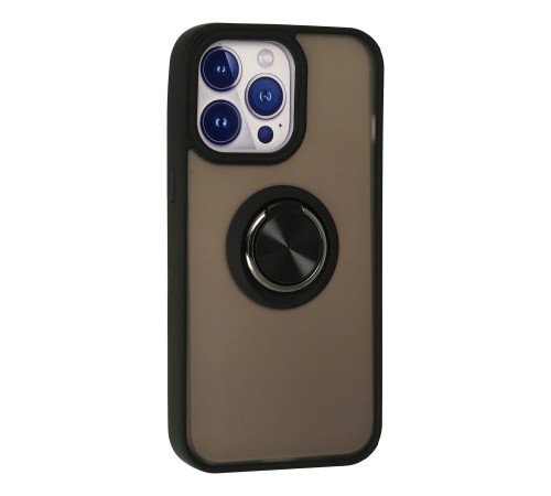 iPhone 13 Pro Kılıf Montreal Yüzüklü Silikon Kapak - Siyah iPhone 13 Pro Kılıf Montreal Yüzüklü Silikon Kapak - Siyah
