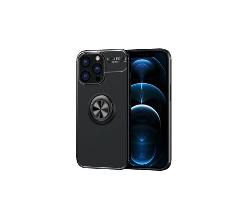 iPhone 13 Pro Kılıf Range Yüzüklü Silikon - Siyah iPhone 13 Pro Kılıf Range Yüzüklü Silikon - Siyah